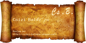 Csizi Balázs névjegykártya