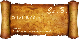Csizi Balázs névjegykártya